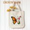 Embroidery Kit Canvas Tote Bag for Beginners,Cross Stitch Kits for Adults,DIY Needlepoint with Butterfly Floral Pattern,Women Shopping Reusable Grocery Bags